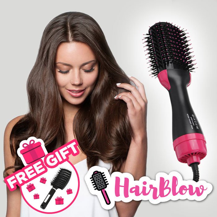 Haartrocknerbürste 2 in 1 + Haarbürste Kamm GRATIS