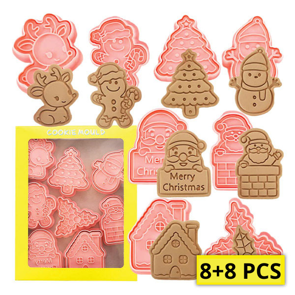 Weihnachtsplätzchenformen (8 + 8 GRATIS) - Biscuity