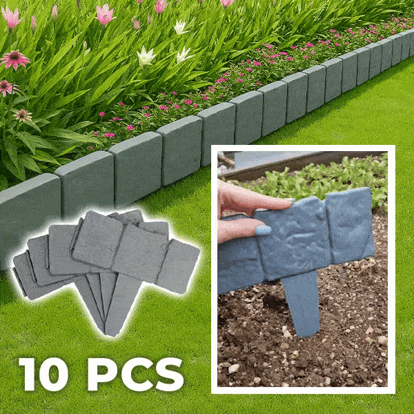 Gartenzaun mit Imitatstein (10 Stück) - Stonefency